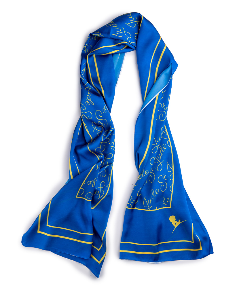 St. Jude Repeat Scarf - Blue with Gold